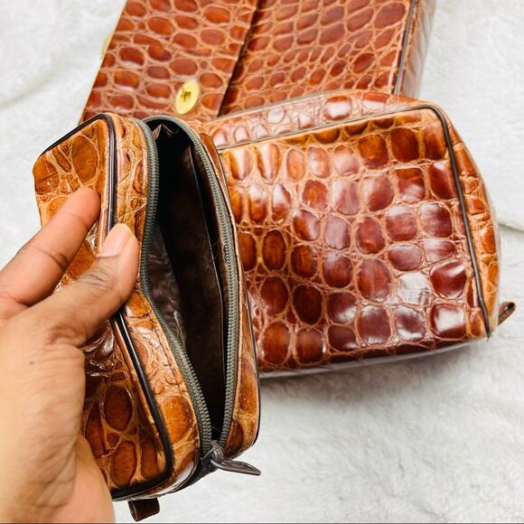 Rare Vintage Atelier Jeannette Leather Croc Embossed set made in Germany - Picture 10 of 16